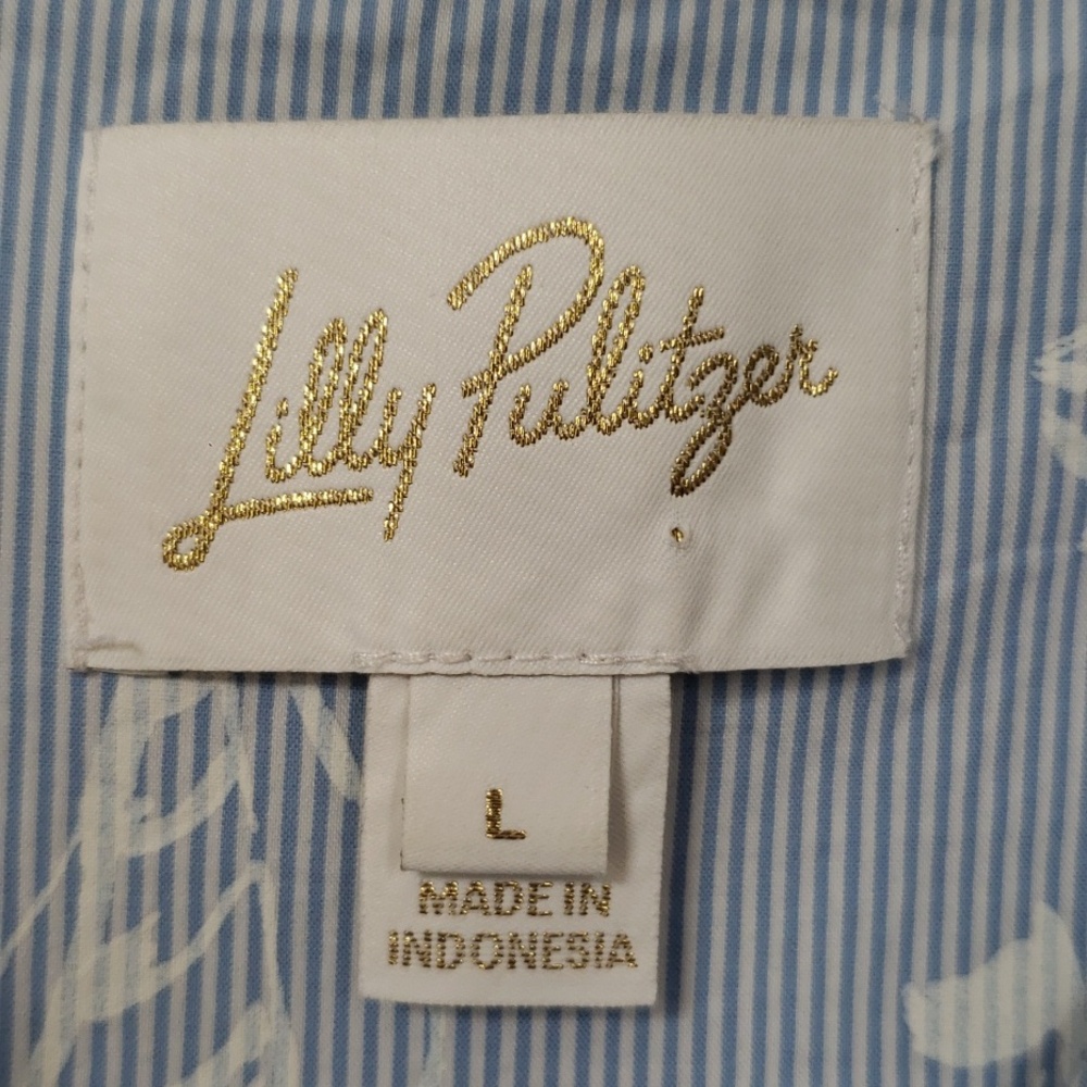 Lilly Pulitzer Dress Womens L Caylinn Sleeveless Popover Sailboat Print Tiered - Picture 2 of 5